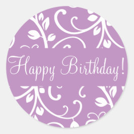Happy Birthday Floral Vine Envelope Sticker Siegel