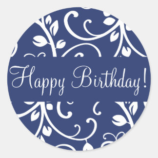 Happy Birthday Floral Vine Envelope Sticker Siegel