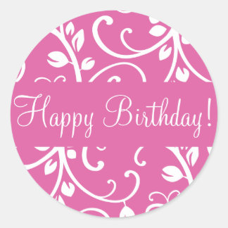 Happy Birthday Floral Vine Envelope Sticker Siegel