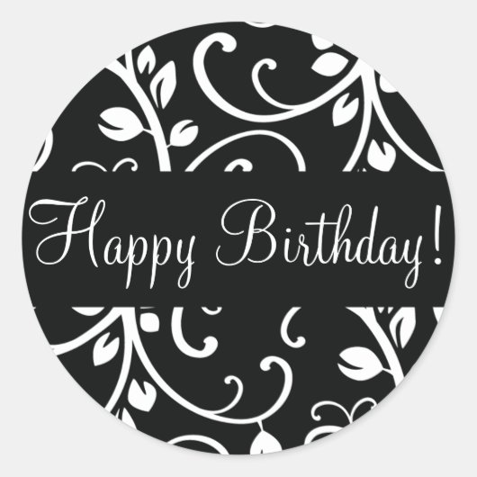 Happy Birthday Floral Vine Envelope Sticker Siegel (Vorderseite)