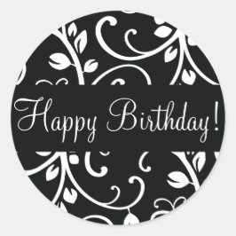 Happy Birthday Floral Vine Envelope Sticker Siegel