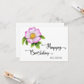 Happy Birthday Floral Watercolor Karte (Vorderseite/Rückseite Beispiel)