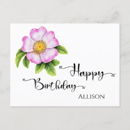 Happy Birthday Floral Watercolor Postkarte