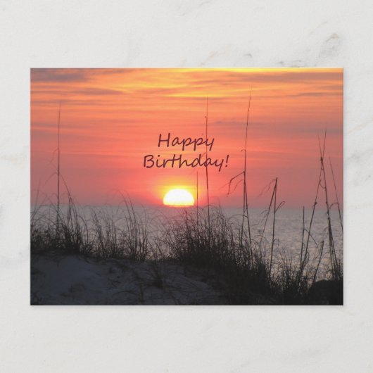 Happy Birthday Florida Orange Sunset Postkarte (Vorderseite)