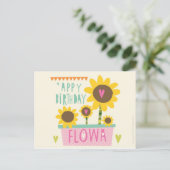 Happy Birthday Flowa - Manchester Card Postkarte (Stehend Vorderseite)