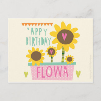 Happy Birthday Flowa - Manchester Card Postkarte