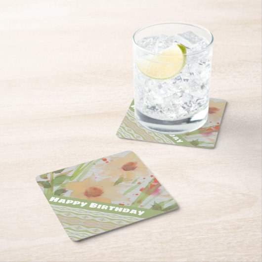 Happy Birthday Flower Untersetzer (Vor Ort)