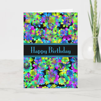 Happy Birthday Flowers Greeting Card Karte