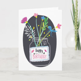 Happy Birthday Flowers - Personalize Karte