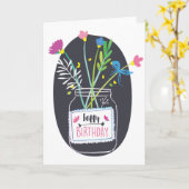 Happy Birthday Flowers - Personalize Karte (Gelbe Blume)