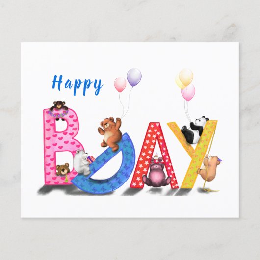 Happy Birthday Flyer Baby Bears Party Celebration (Vorne)