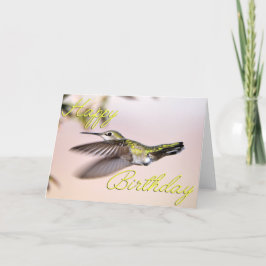 Happy Birthday Flying Hummingbird Foto Card Dankeskarte