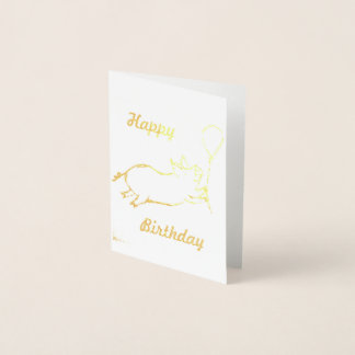 Happy Birthday Flying Pig Card Folienkarte