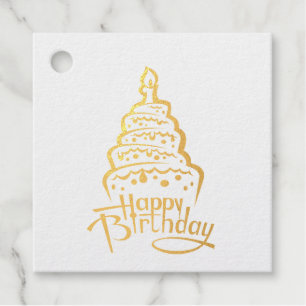Happy Birthday Foil Favor Tag