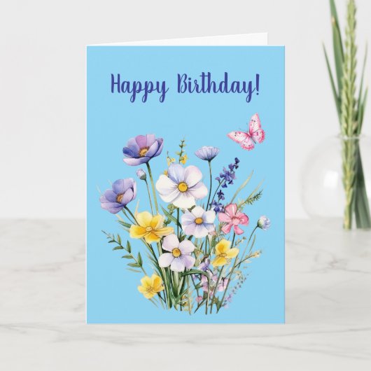 Happy Birthday Folded Card Karte (Vorderseite)