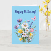 Happy Birthday Folded Card Karte (Gelbe Blume)