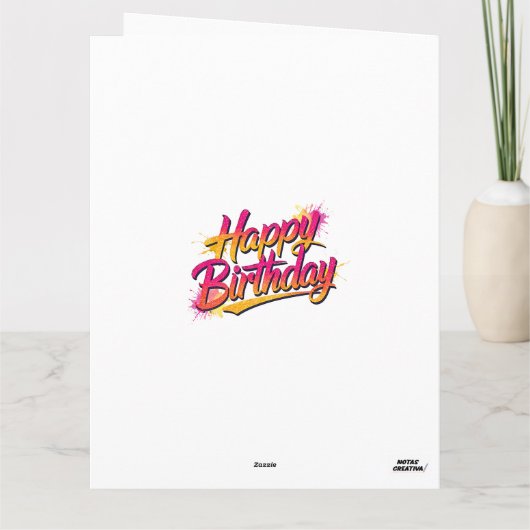Happy Birthday Folded Greeting Card Karte (Rückseite)