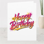 Happy Birthday Folded Greeting Card Karte (Vorderseite)