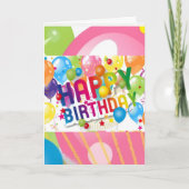 Happy Birthday Folded Greeting Card Karte (Vorderseite)