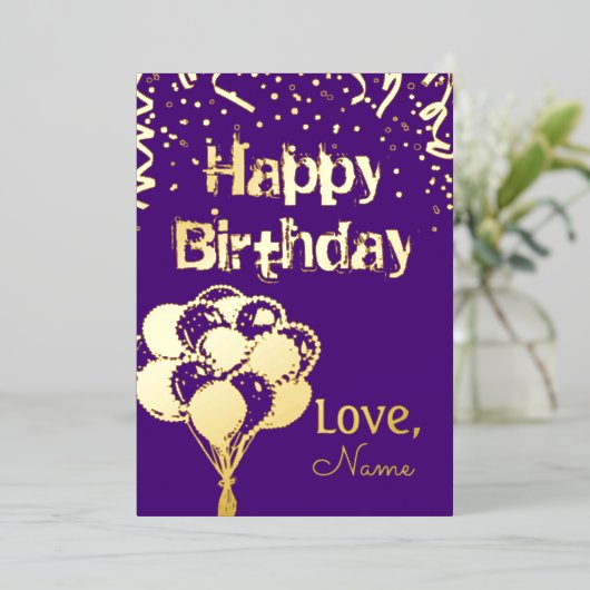 Happy Birthday Folien Feiertagskarte (Stehend vorne)