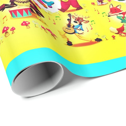 Happy Birthday Forest Friends Geschenkpapier (Rolleneckpunkt)