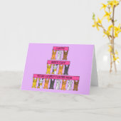 Happy Birthday Foster Mama Cartoon Katzen Karte (Gelbe Blume)