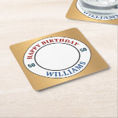 Happy Birthday Foto 50. Modern personalisieren Rechteckiger Pappuntersetzer (angewinkelt)