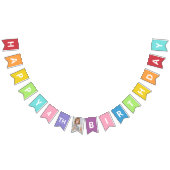 Happy Birthday Foto Age Colorful Wimpelkette (Alle)