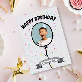 Happy Birthday Foto Balloon Card Karte