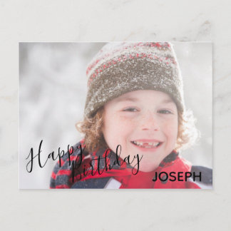 Happy Birthday Foto Blue Camouflage - Geburtstagsk Einladungspostkarte