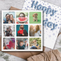 Happy Birthday Foto Collage & Balloon Text