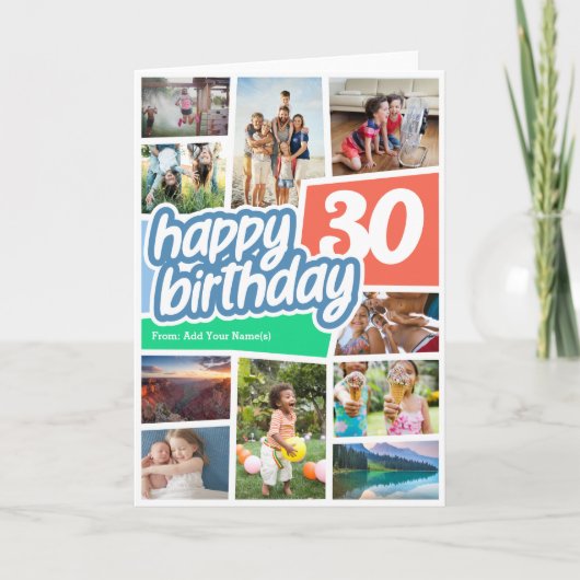 Happy Birthday Foto Collage Card Karte (Vorderseite)