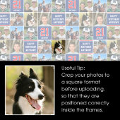 Happy Birthday Foto Collage jedes Alter grünes Sch Geschenkpapier