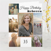 Happy Birthday Foto Collage jedes Alter Karte (Gelbe Blume)