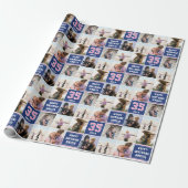 Happy Birthday Foto Collage jedes Alter Navy Rosa Geschenkpapier (Ungerollt)