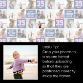 Happy Birthday Foto Collage jedes Alter Navy Rosa Geschenkpapier