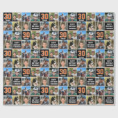 Happy Birthday Foto Collage jedes Alter orange Sch Geschenkpapier (Flach)