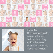 Happy Birthday Foto Collage jedes Alter rosa weiß Geschenkpapier