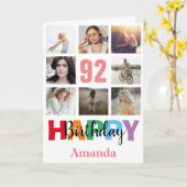 Happy Birthday Foto Collage Modern Pink Card Karte (Gelbe Blume)