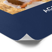 Happy Birthday Foto Collage Navy Blau und Weiß Poster (Ecke)