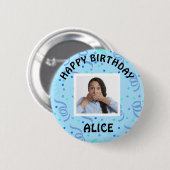 Happy Birthday Foto Confetti Button (Vorne & Hinten)