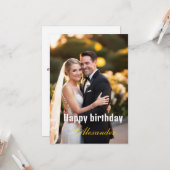 Happy Birthday Foto Ehefrau Ehemann Karte (Vorderseite/Rückseite Beispiel)