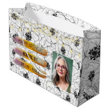 Happy Birthday Foto Elegantes Schwarz-weißes Party