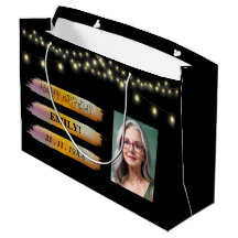 Happy Birthday Foto Elegantes Schwarz-weißes Party