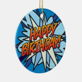 HAPPY BIRTHDAY Foto Fun Retro Comic Book Keramik Ornament (Rechts)