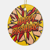 HAPPY BIRTHDAY Foto Fun Retro Comic Book Keramik Ornament (Links)