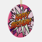 HAPPY BIRTHDAY Foto Fun Retro Comic Book Keramik Ornament (Rechts)