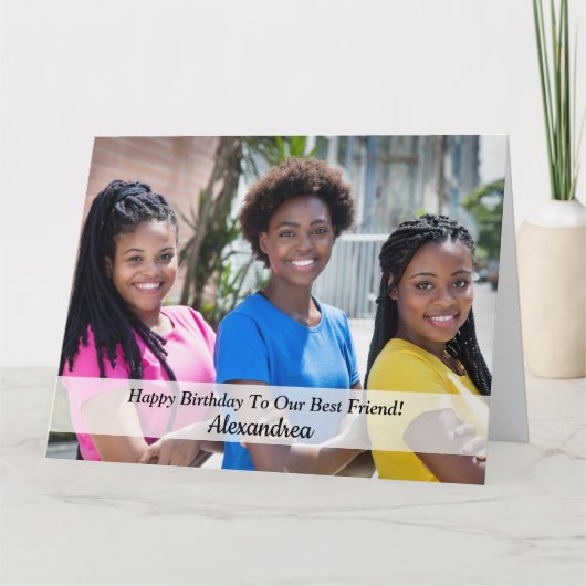 Happy Birthday Foto Girlfriend Buddy Big Custom Karte (Vorderseite)