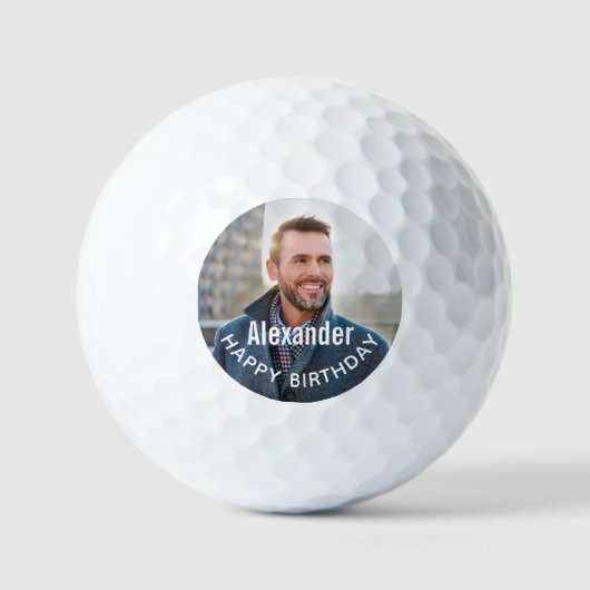 Happy Birthday Foto Golfer Personalize Golfball (Vorderseite)
