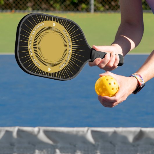 Happy Birthday Foto Ihm Ihre elegante Personalisie Pickleball Schläger (InSitu)